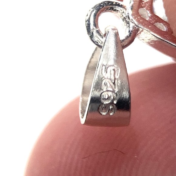 White Precious Opal 1.57ct Platinum Finish Solid 925 Sterling Silver Pendant - Picture 6 of 8